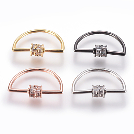 Латунные микропаве, кубический цирконий, винт, карабин, подвески с замком, для изготовления ожерелий, полукруглый