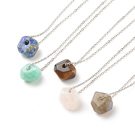 Ожерелье из натурального камня, 304 женские украшения из нержавеющей стали