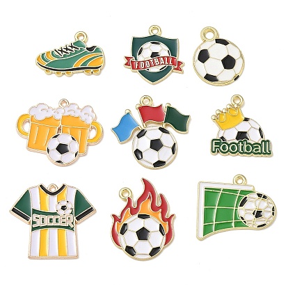 Alloy Enamel Pendants, Football Charms