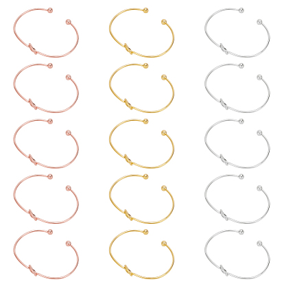 15шт 3 цвета сплав полые сердца открытые манжеты браслеты набор для женщин