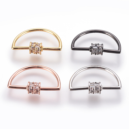 Латунные микропаве, кубический цирконий, винт, карабин, подвески с замком, для изготовления ожерелий, полукруглый