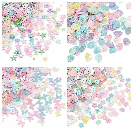 Пластиковые кабошоны, блестки своими руками, разноцветные