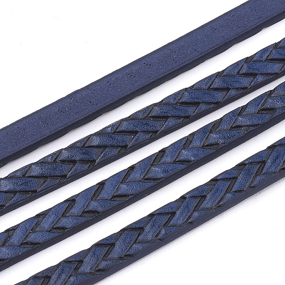Braided Flat Single Face Imitation Leather Cords