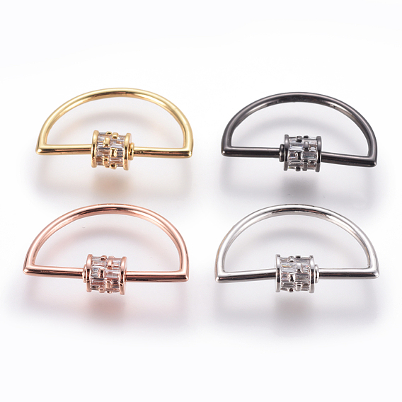 Латунные микропаве, кубический цирконий, винт, карабин, подвески с замком, для изготовления ожерелий, полукруглый