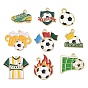 Alloy Enamel Pendants, Football Charms