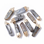 Top Golden Plated Natural Kyanite Pendants, for DIY Jewelry Making, with Golden Tone Iron Loops, Nuggets