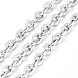 304 Stainless Steel Cable Chains, Unwelded, Flat Oval