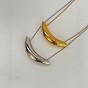 304 collares con colgante de acero inoxidable para mujer, luna creciente