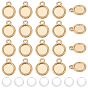 DIY Pendant Kits, including 304 Stainless Steel Pendant Cabochon Settings, Glass Cabochons, Flat Round