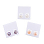 Dyed Natural Pearl Stud Earrings, Round Ball Post Earrings with 925 Sterling Silver Pins for Women