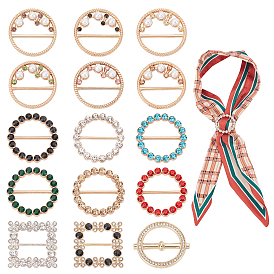 15шт 15 стиль пряжки из сплава, с пряжками из искусственного жемчуга и стразами, разнообразные