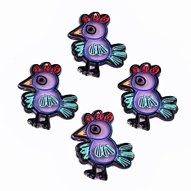 Transparent Acrylic Pendants, 3D Printed, Rooster/Cock