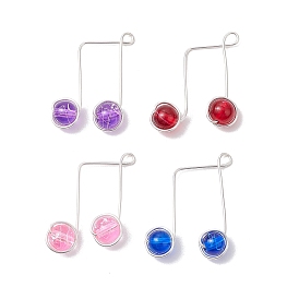 Подвески из прозрачного стекла с медной проволокой, прелести музыкальных нот