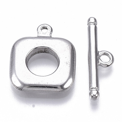 304 Stainless Steel Toggle Clasps, Rectangle