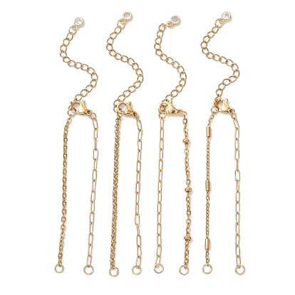 4 шт. 4 стили 304 изготовление браслетов из смешанных цепочек из нержавеющей стали