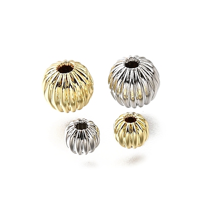 Латунная гофрированная бисера, без свинца и без кадмия, стойки покрытие, прочное покрытие, круглые