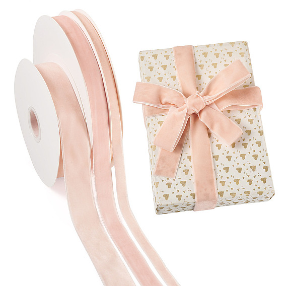 3рулоны 3стили бархатная лента, одна сторона, для подарочной упаковки, оформление партии