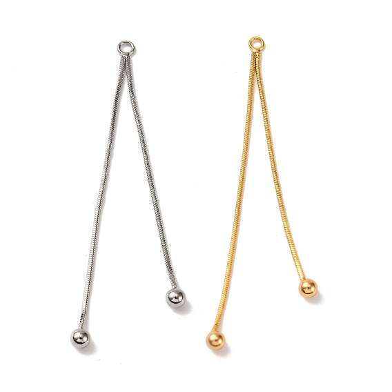 Латунные большие кулоны, с круглой кисточкой-змейкой