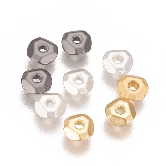 Латунные бусины, долговечный, граненые, плоско-круглые