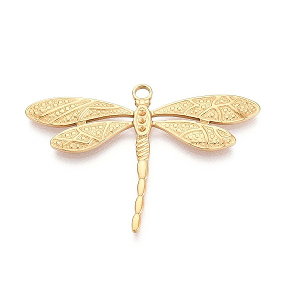 Ion Plating(IP) 304 Stainless Steel Pendant Rhinestone Settings, Dragonfly