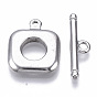 304 Stainless Steel Toggle Clasps, Rectangle