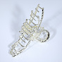 Luxury Zinc Alloy Hair Clip with Liquid Metal and 4 Beads for Women's Hairstyles