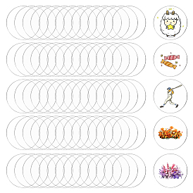 100Pcs Acrylic Sheets, Flat Round