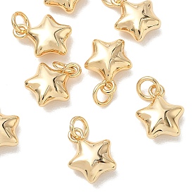 Pendentifs en laiton shegrace, charmes étoiles, sans cadmium et sans plomb et sans nickel, avec anneau de saut