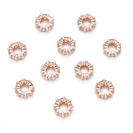 Laiton zircone cubique perles européennes, rondelle, 8x3mm, Trou: 4mm