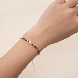 Bohemian Style Lobster Clasp Bracelet with Minimalist Forest Beads for Women