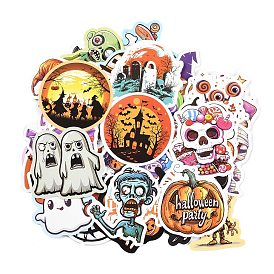 50Pcs Halloween Paper Self-Adhesive Picture Stickers, for Water Bottles, Laptop, Luggage, Cup, Computer, Mobile Phone, Skateboard, Guitar Stickers Decor