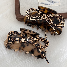 Заколки-коготки из ацетата целлюлозы (смолы) с бантом в виде леопарда