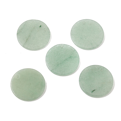 Natural Green Aventurine Pendants, Disc Charms