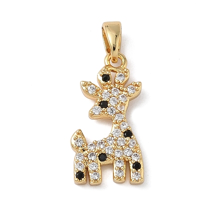 Латунные микро проложить кубического циркония подвески, олень, без кадмия, без никеля и без свинца