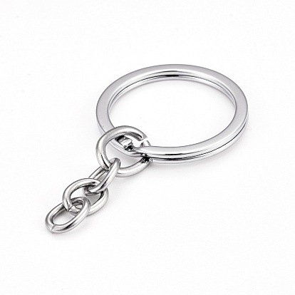 Alloy Split Key Rings, with Chains, Keychain Clasp Findings
