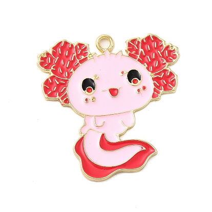 Подвески из эмали и сплава, очарование аксолотля, золотые