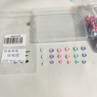 480 pcs 18 styles bouchons de perle en imitation de résine, 3-pétale & 5-pétale & multi-pétale, fleur