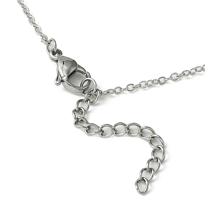 201 Stainless Steel Interlocking Heart Pendant Necklace, with Brass Cable Chains