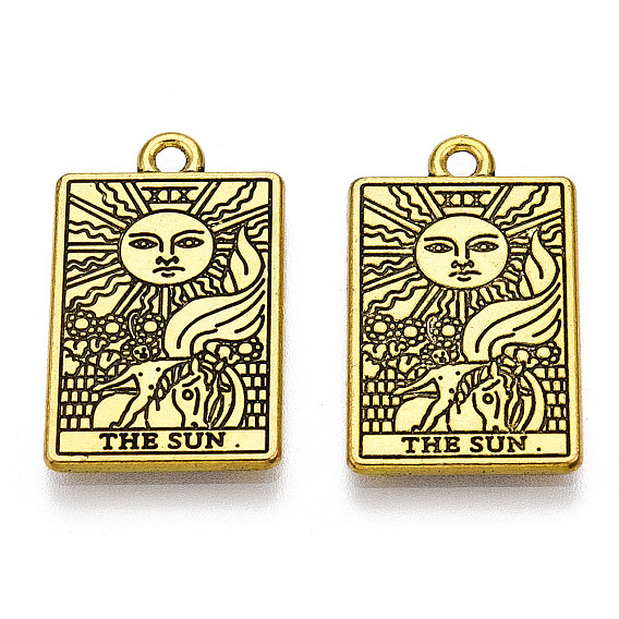 Rack Plating Alloy Pendants, Cadmium Free & Nickel Free & Lead Free, Tarot Charms
