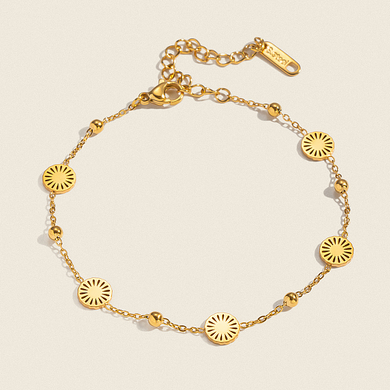 304 из нержавеющей стали ссылка браслеты, браслеты-цепочки-спутники для женщин, плоско-круглые