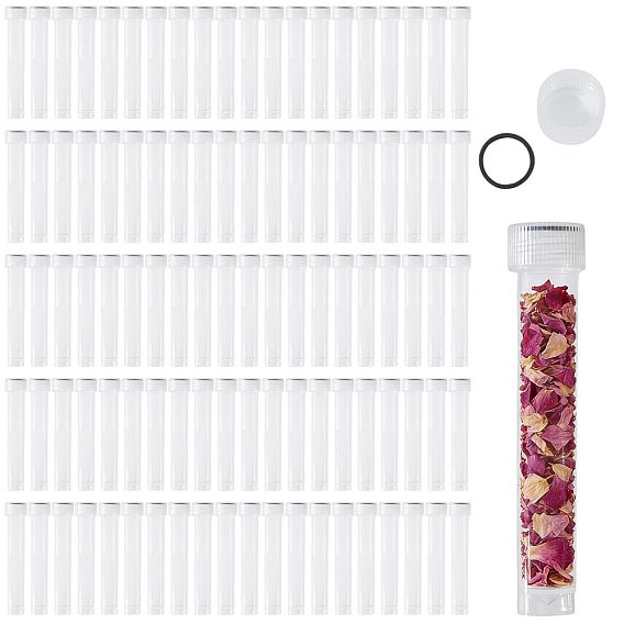100Pcs Plastic Freezing Tubes, Test Tubes, with Screw Cap