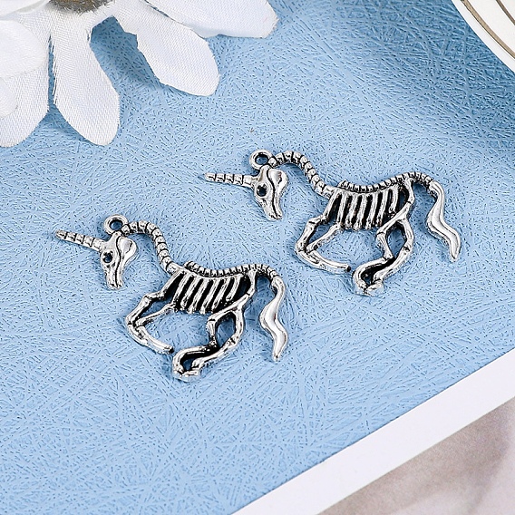 Подвески из сплава , талисман скелет единорога, с петлей