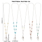 SUNNYCLUE 304 Stainless Steel ID Card Neck Strap Card Holder Sets, Badge Holder Lanyard, with Glass Beads and Chip Gemstone Beads, Shell Beads