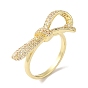 Женские кольца на палец из латуни с микро-паве и бантом из прозрачного циркония