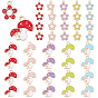 60Pcs 10 Style Alloy Enamel Pendants, Light Gold