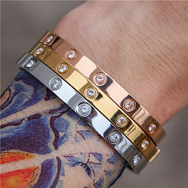 Fashionable Zirconium Titanium Steel Bracelet for Women - European and American Style
