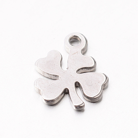 201 из нержавеющей стали клевера прелести, 10x8x1 мм, отверстие : 1 мм