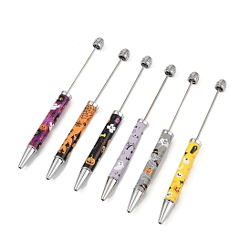 Пластиковая шариковая ручка на тему хэллоуина, ручка для бисероплетения из железного шеста, для индивидуальной ручки с ювелирными бусинами