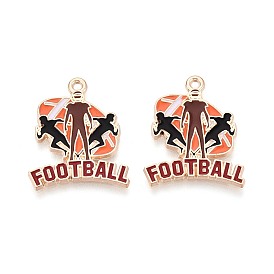 Подвески из эмали и сплава, регби с элементами человеческого обаяния, золотые