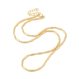 Rack Plating Brass Column & Ball Chain Necklace for Women, Lead Free & Cadmium Free